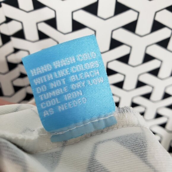 J McLaughlin Catalina Cloth Panama Dress Small Black White Geo High Neck - Picture 7 of 7